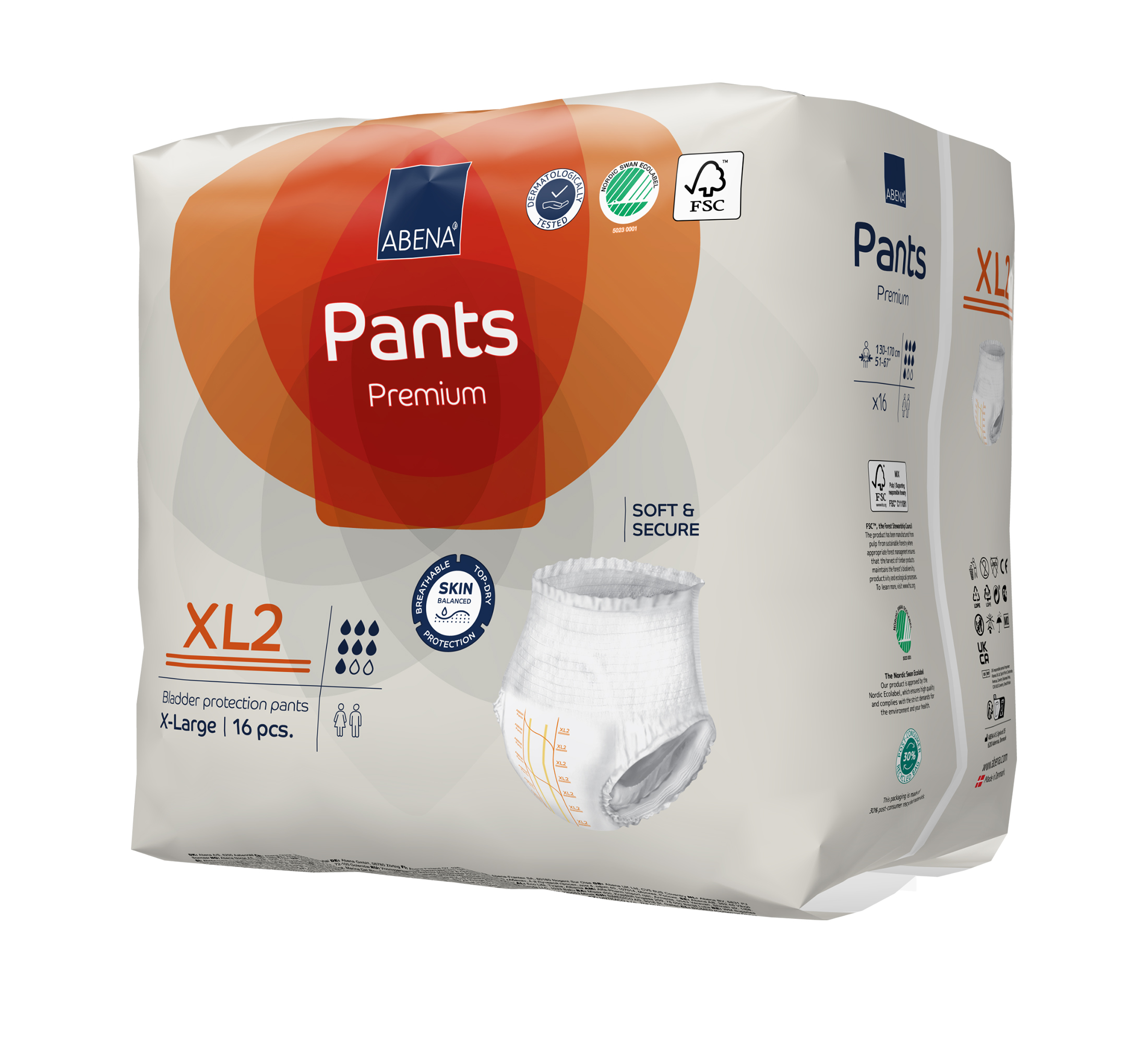 ABENA Pants Premium Einweghosen, XL2, Größe XL, 16 Stk.