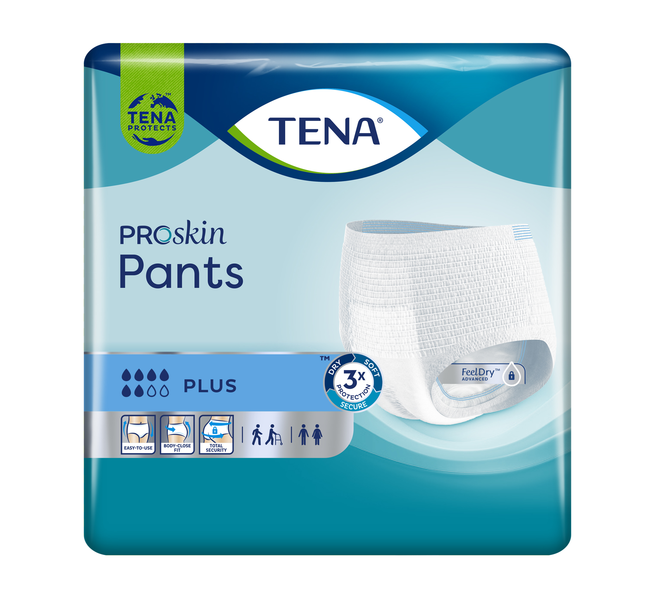 TENA ProSkin Pants Plus Einweghosen, Saugfähigkeit 6/8, Größe XL, 12 Stk.