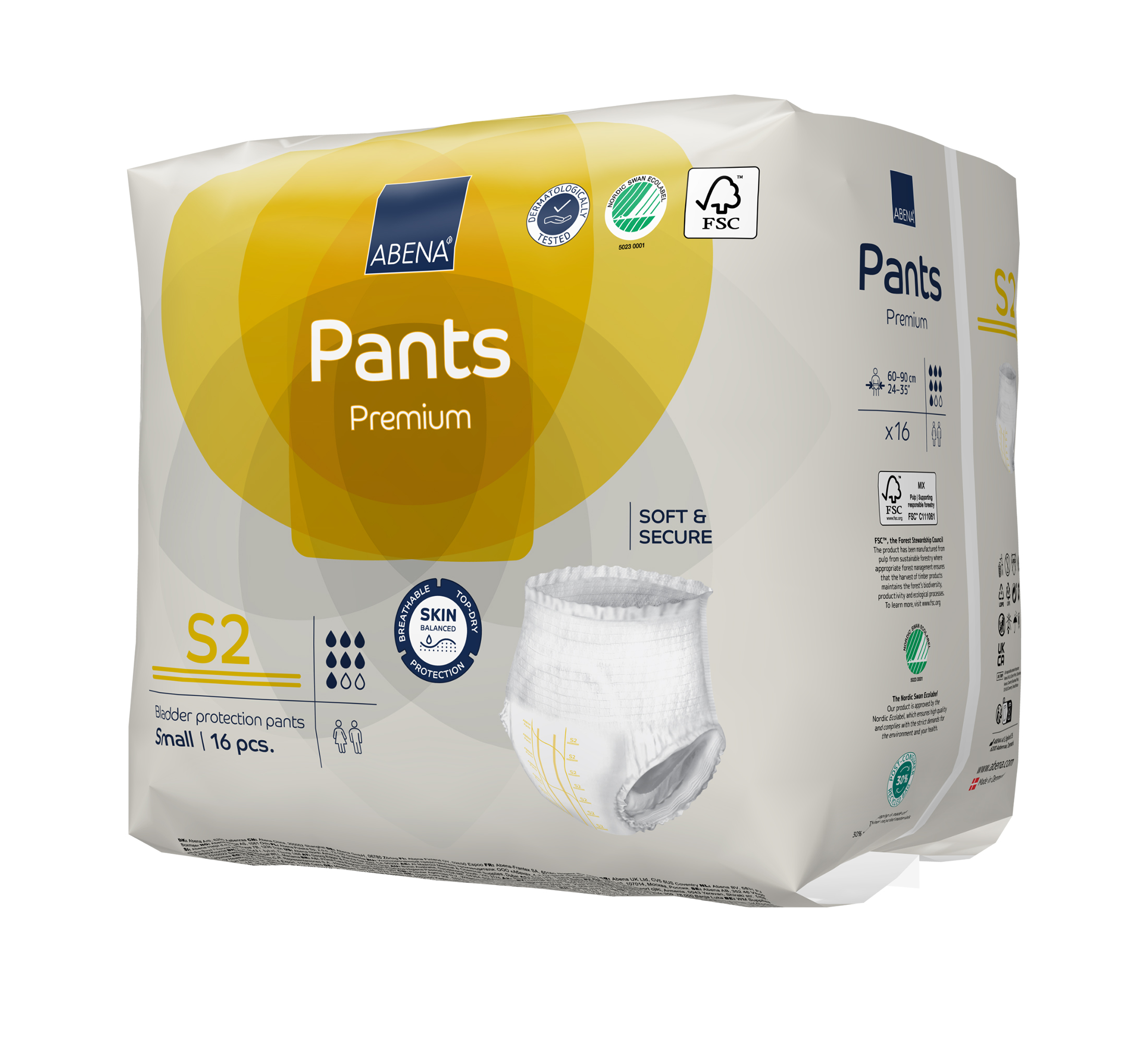 ABENA Pants Premium Einweghosen, S2, Größe S, 16 Stk.