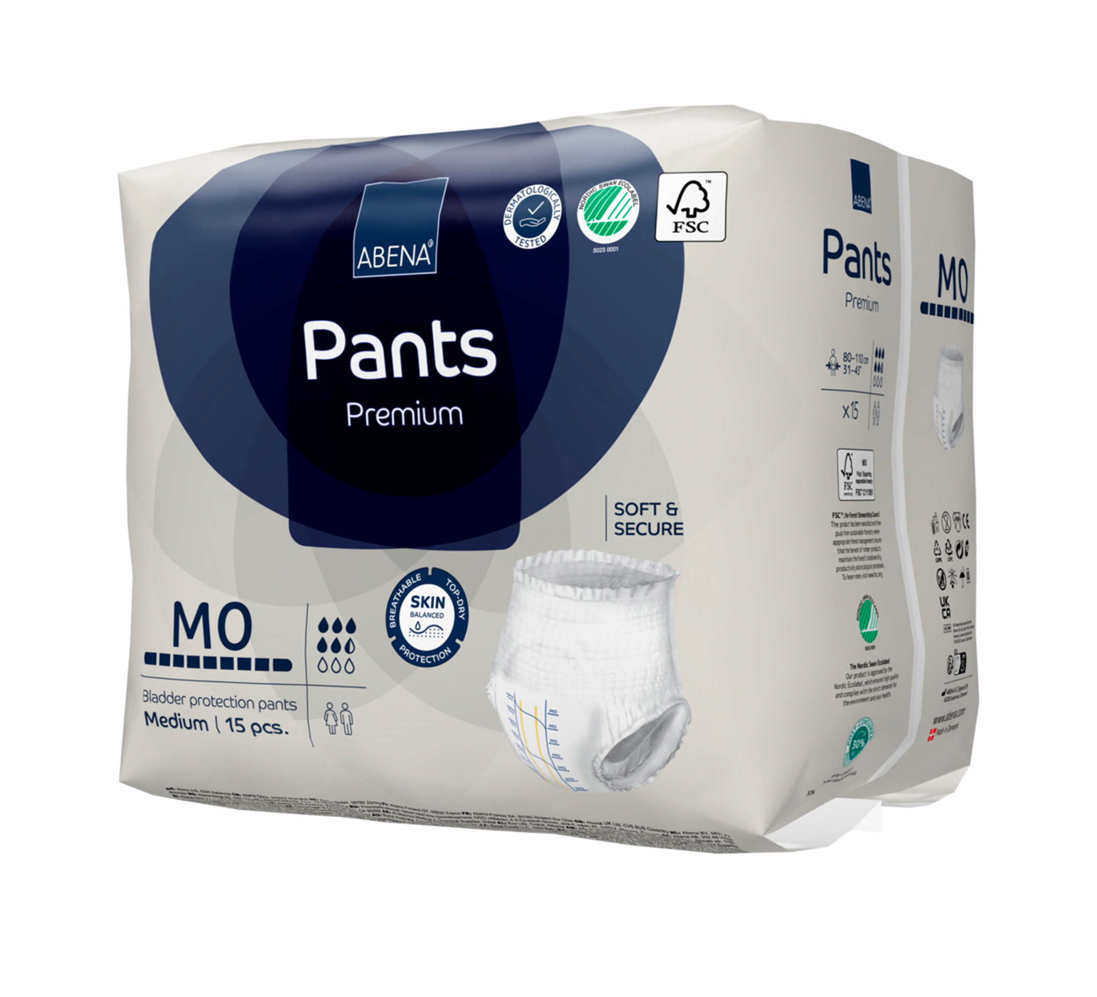 ABENA Pants Premium Einweghosen, M0, Größe M, 15 Stk.