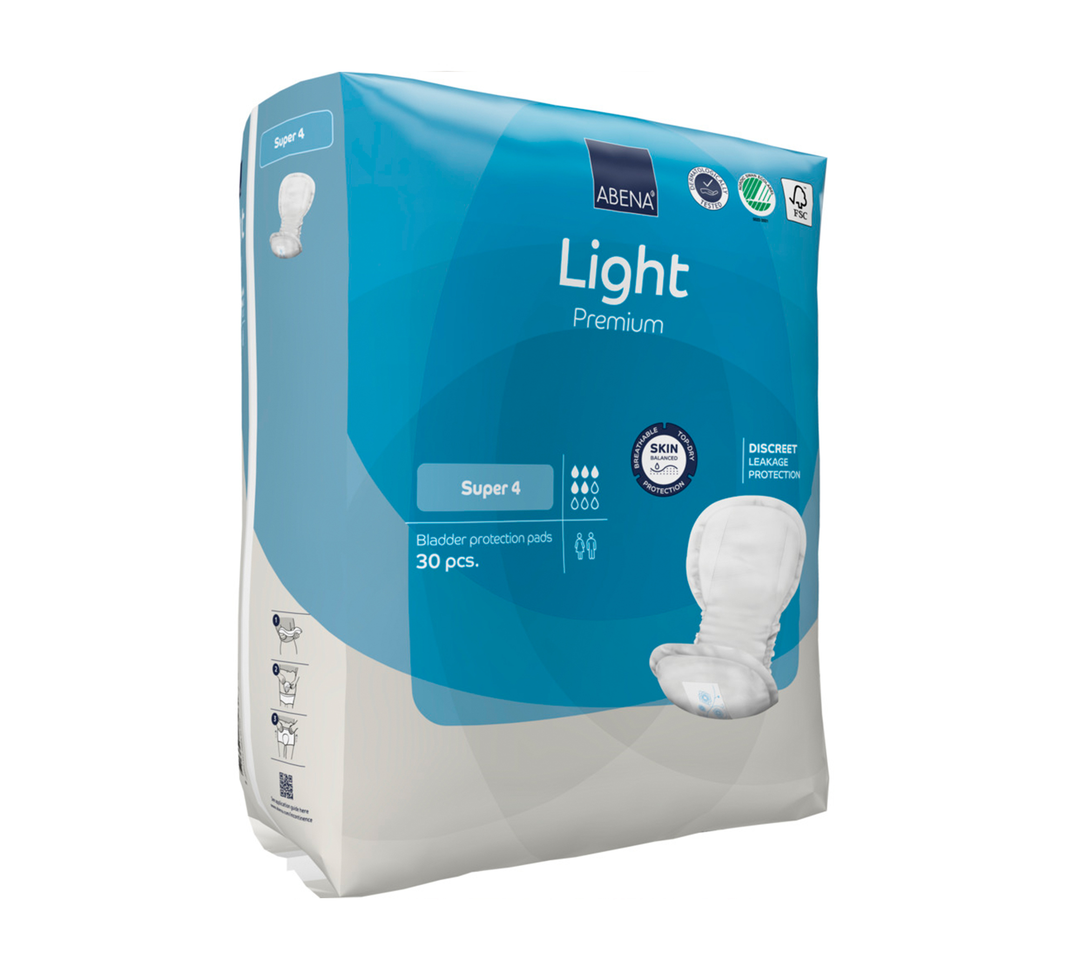 ABENA Light Premium Super 4 absorbierende Einlage, 30 Stk.