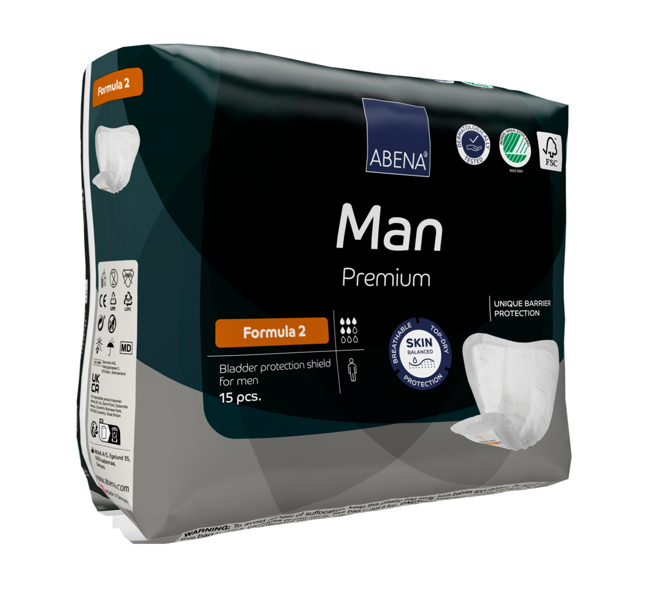 ABENA Man Premium Formula 2 absorbierende Einlage, 15 Stk.