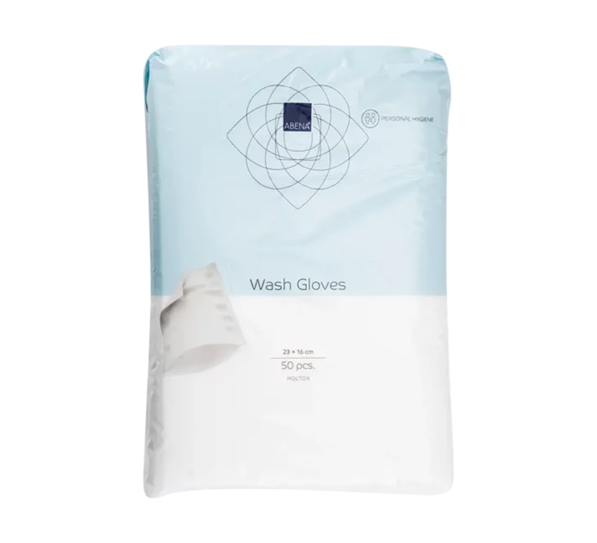 ABENA Wash Gloves, Einweg-Waschhandschuhe mit Ultraschallversiegelung, 16x23 cm, 50 Stk.