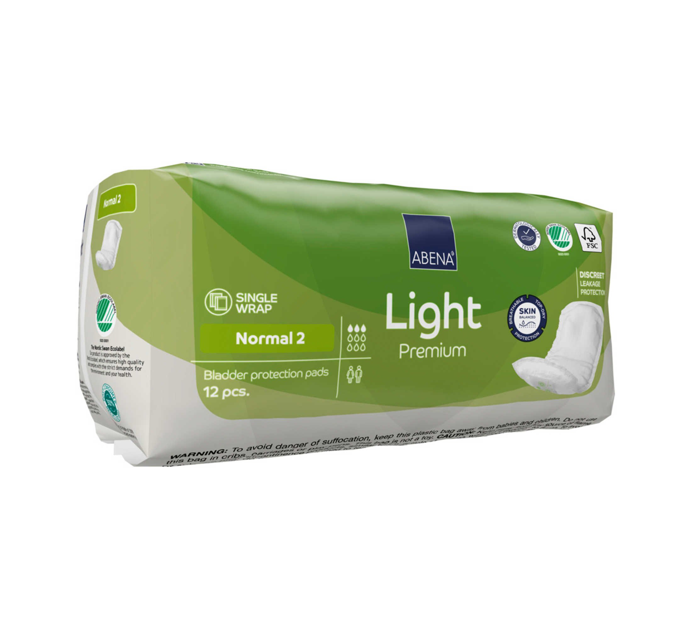ABENA Light Premium Normal 2 absorbierende Einlage, 12 Stk.