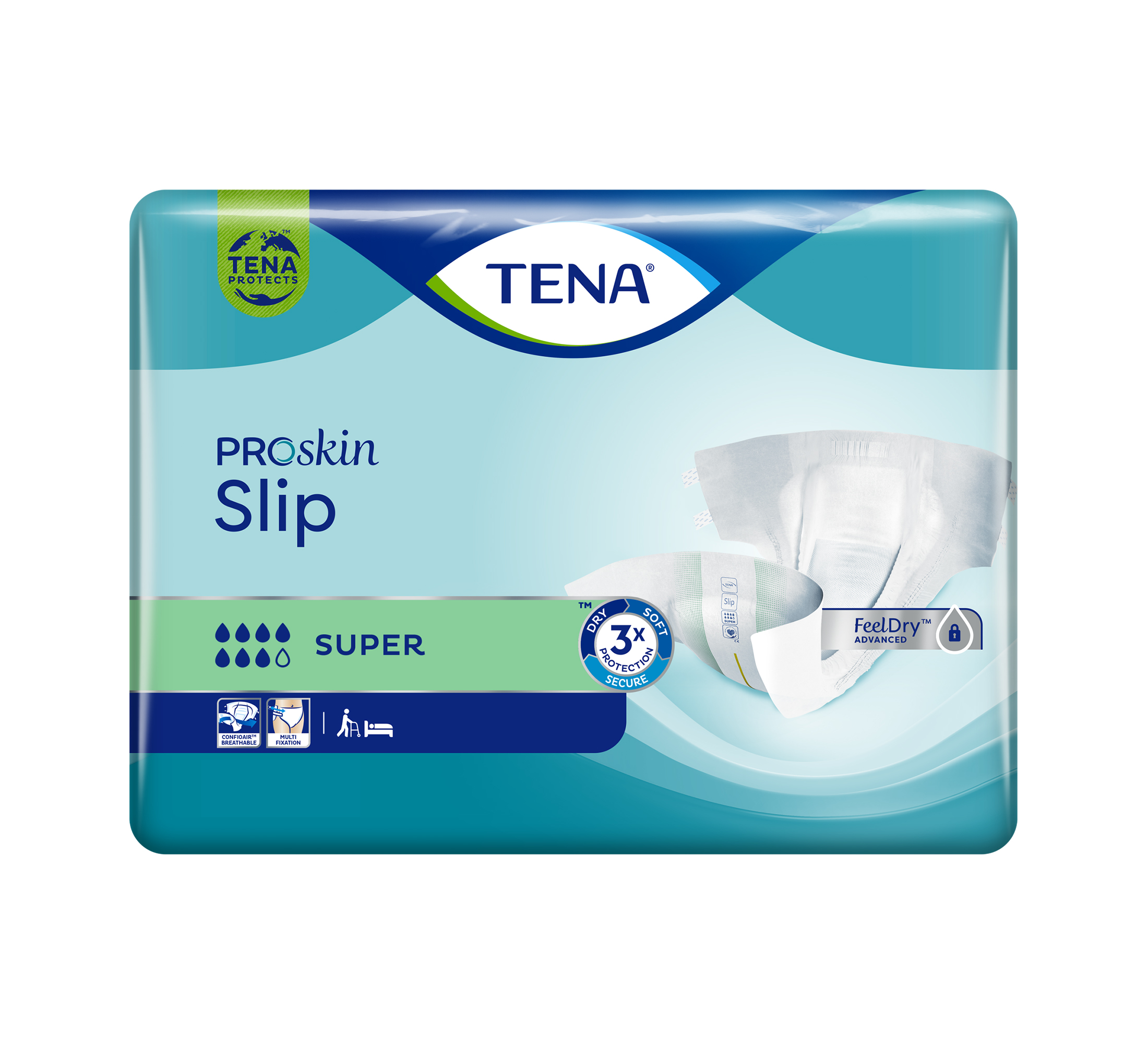 TENA ProSkin Slip Super Windelhosen, Saugfähigkeit 7/8, Größe L, 28 Stk.